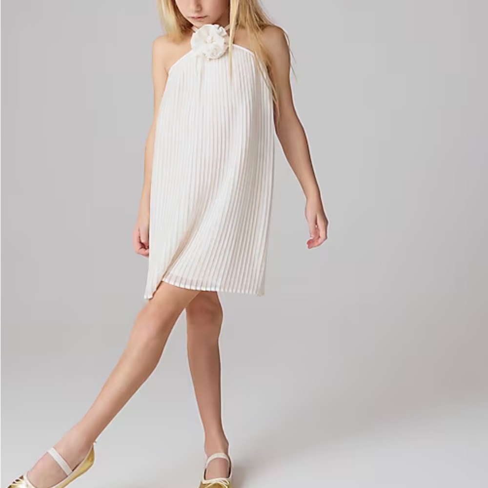 Crewcuts Girls' rosette halter-neck dress in chiffon